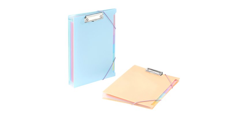 Trieur Extensible "Clip Case" 6 compartiments A4 - Rainbow Pastel - Viquel - 33 x 23,2 x 2 cm