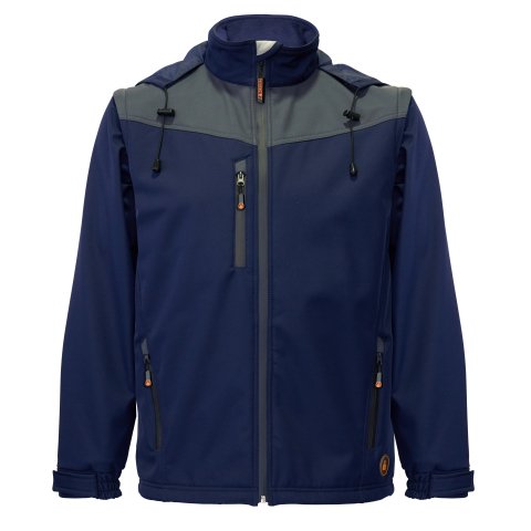 Softshell 2 en 1 con detalles a contraste talla L - Azul marino