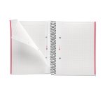 Notebook The Original, Couverture souple, A5, quadrillage 5x5 mm, 80 feuilles de 1 couleur, Miquelrius, Rouge.
