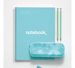 Notebook Emotions, Couverture rigide, A4, quadrillage 5x5 mm, 80 feuilles de 1 couleur, Miquelrius, Bleu Ciel.
