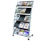 Présentoir mobile DD5GM Gris métallisé et noir Alba