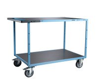 Servante mécano-soudée 2 plateaux tôle galvanisée 400 kg 1200 x 800 mm roue TPE