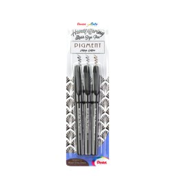 Rotulador Sign Pen Brush con tinta pigmentada Pentel - Estuche 3 unidades color negro, sepia y gris