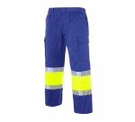 Pantalón multibolsillos alta visibilidad bicolor