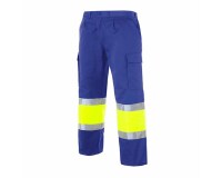 Pantalón multibolsillos alta visibilidad bicolor
