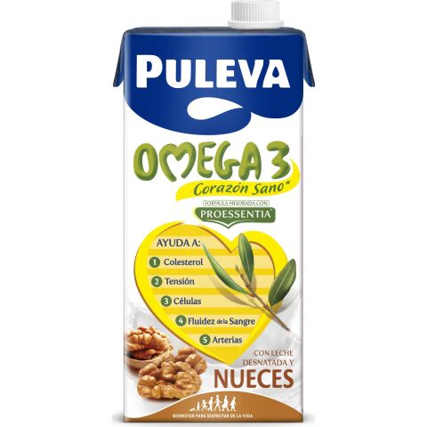 Leche Puleva Omega 3 Nueces Brik 1l - Pack de 6