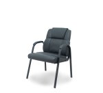 Sillón confidente Opti543 Foröl 4 patas con brazos fijos - Asiento y respaldo tapizados en similpiel color negro
