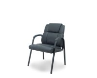 Sillón confidente Opti543 Foröl 4 patas con brazos fijos - Asiento y respaldo tapizados en similpiel color negro