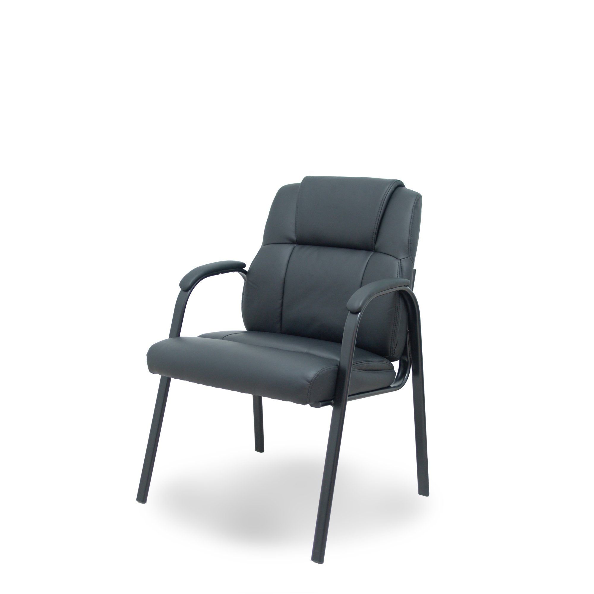 Sillón confidente Opti543 Foröl 4 patas con brazos fijos - Asiento y respaldo tapizados en similpiel color negro