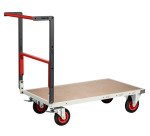 Chariot monté dossier repliable 1000 x 600 mm plateau médium roues CC 400 kg
