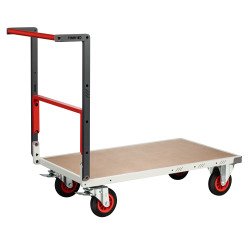 Chariot monté dossier repliable 1000 x 600 mm plateau médium roues CC 400 kg
