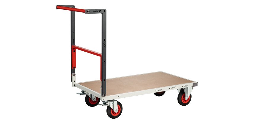 Chariot monté dossier repliable 1000 x 600 mm plateau médium roues CC 400 kg
