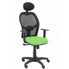 Silla de oficina Alocén malla con brazos regulables y cabecero - Asiento verde claro