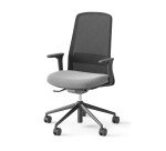 Chaise de bureau ROCKIT tissu et maille - Dossier haut avec soutien lombaire - Accoudoirs 1D - Structure noire