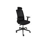 Chaise de bureau ergonomique Nico, tissu et maille, accoudoirs 3D, appui-tête, mécanisme synchrone + réglage profondeur d'assise