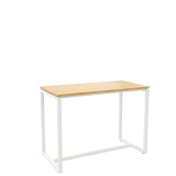 Table haute Easydesk H 110 x P 75 cm piètement métal blanc