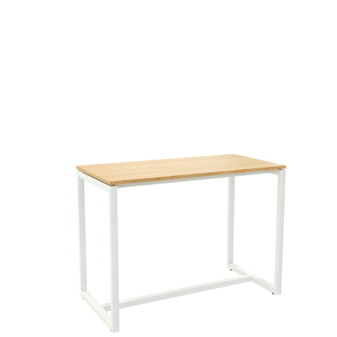 Table haute Easydesk H 110 x P 75 cm piètement métal blanc