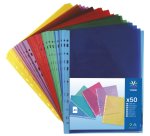 Pochettes perforées VIQUEL A4 polypropylène couleur lisse 5/100e – Boite de 50