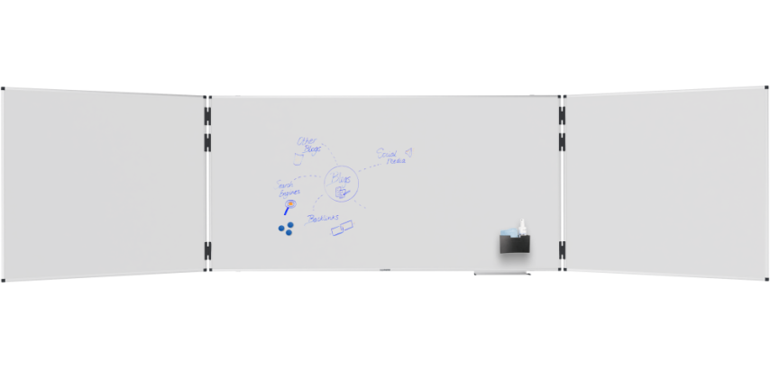 Tableau blanc triptyque émaillé UNITE PLUS 100x200cm - Legamaster