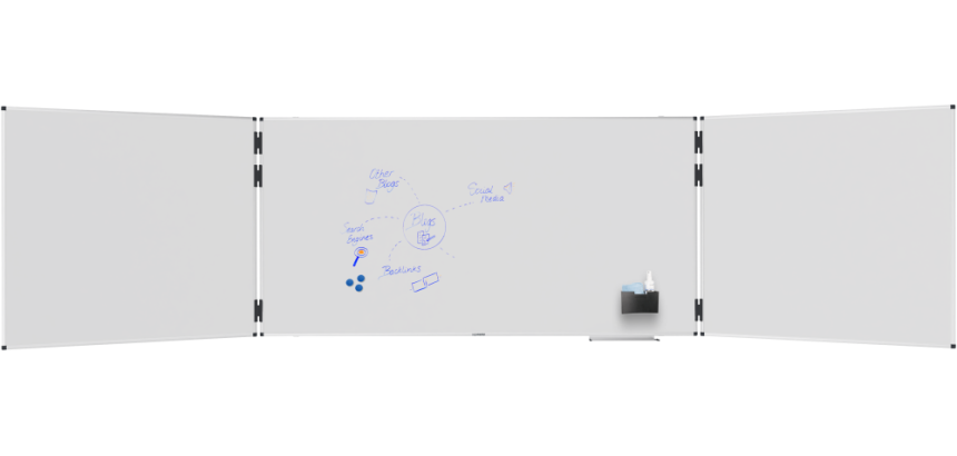 Tableau blanc triptyque émaillé UNITE PLUS 100x200cm - Legamaster