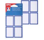 Etiquettes pour livre, cadre bleu, 38 x 50 mm, uni