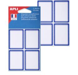 Etiquettes pour livre, cadre bleu, 38 x 50 mm, uni