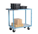 Servante mécano-soudée 2 plateaux mélaminés 250 kg 850 x 500 mm roue caoutchouc