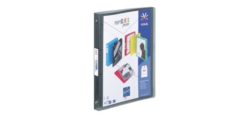 Classeur souple personnalisable - 4 anneaux - A4 - Dos 2,5 - Propyglass VIQUEL  Noir