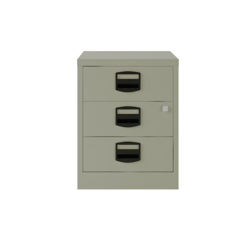 Cajonera móvil monoblock-montada PFA3M Bisley 3 cajones en plano - Gris claro - Gris claro RAL 7035
