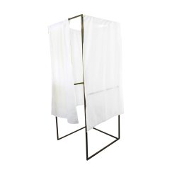 Isoloir 80x80 avec rideau ignifuge