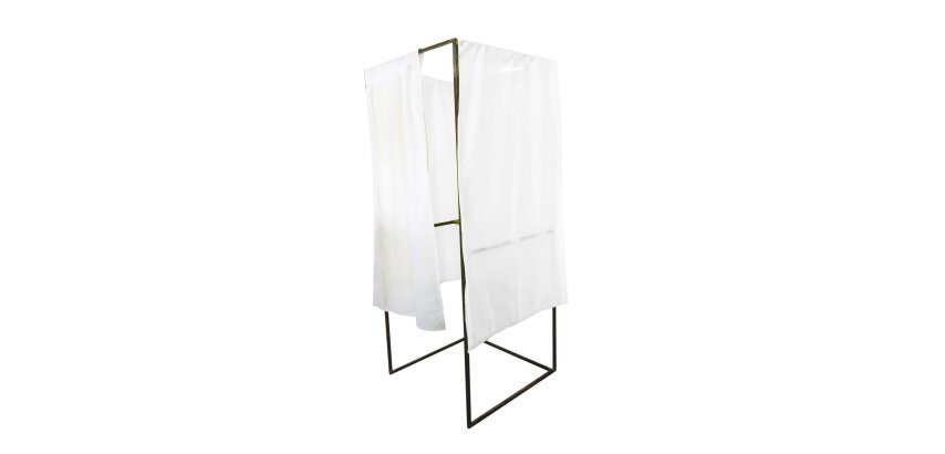 Isoloir 80x80 avec rideau ignifuge