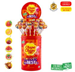 Caramelos con palo Chupa Chups - Tarro de 100 Unidades