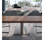 Xennon Besprechungstisch L.141 x T.140 cm mit Ledereinlage