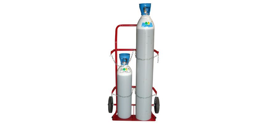 Diable porte-bouteilles acier 200 kg bavette fixe profondeur 160 mm roue caoutchouc