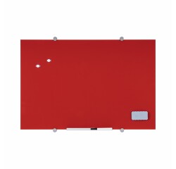 Pizarra vidrio magnetica roja 600X450