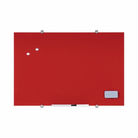 Pizarra vidrio magnetica roja 600X450