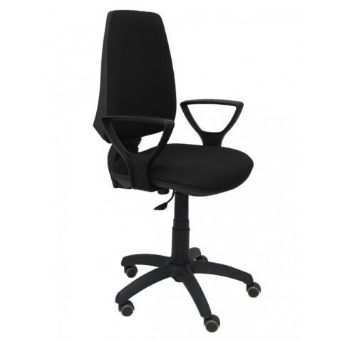 Elche CP brazos fijos ruedas parquet tapizado - Negro