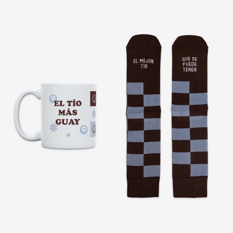 Kit Taza + Calcetines "El mejor tío que se puede tener" Fam Talla 42-46
