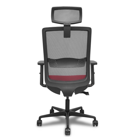 Silla de oficina Haches con reposabrazos 2D y cabecera - Rojo vivo