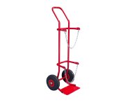 Diable porte-bouteille acier 200 kg bavette fixe profondeur 220 mm roue pneumatique