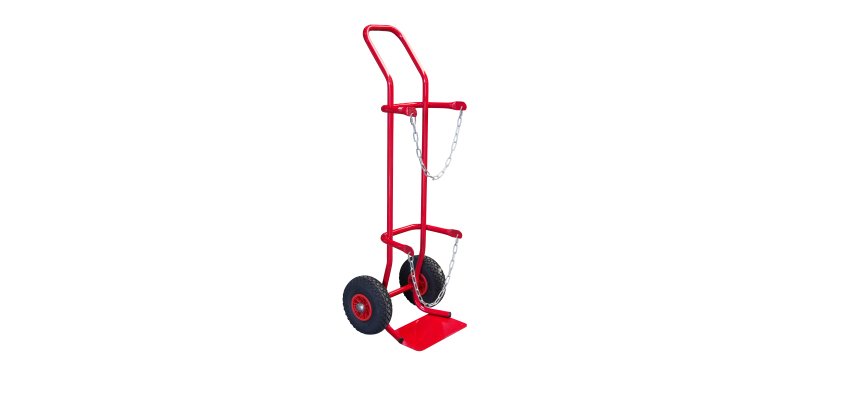 Diable porte-bouteille acier 200 kg bavette fixe profondeur 220 mm roue pneumatique