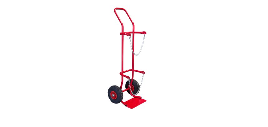 Diable porte-bouteille acier 200 kg bavette fixe profondeur 220 mm roue pneumatique