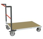 Chariot modulaire tube 1 dossier plateau bois 1000 x 600 mm 500 kg