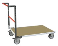 Chariot modulaire tube 1 dossier plateau bois 1000 x 600 mm 500 kg