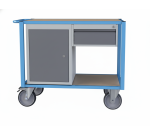 Servante établi équipée 1 tiroir + 1 bloc porte plateau médium 1060 x 680 mm 500 kg roue TPE