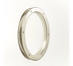 Hublot de porte ovale nickelé mat