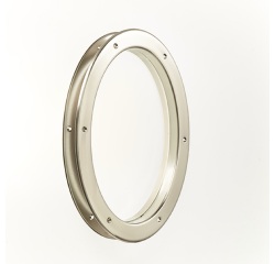 Hublot de porte ovale nickelé mat