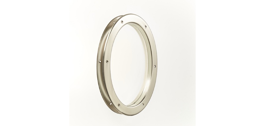 Hublot de porte ovale nickelé mat