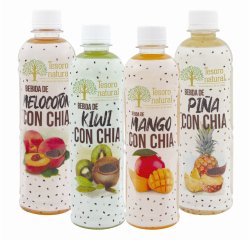 Bebidas saludables  de Chia Tesoro Natural MIX 4 Sabores 450 ml - Pack de 24 undiades