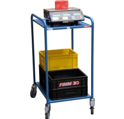 Petite servante 2 plateaux tôle 250 kg 635 x 470 mm roue TPE